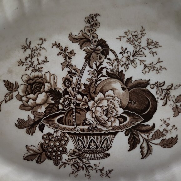 Bountiful brown by Myott Staffordshire England. Transferware Oval platter. 16.5 - Picture 3 of 13